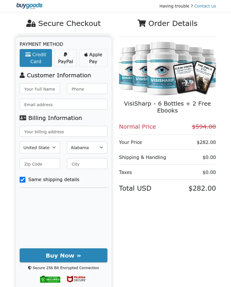 VisiSharp Order Form